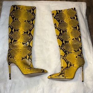 Paris Texas yellow snakeskin boots